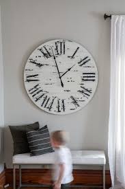 White Distressed Wall Clock Large Wall