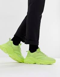Discover our men's shoes with asos. Asos Design Sneakers In Neon With Chunky Sole Asos