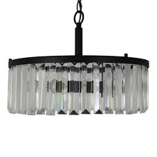 Decor Therapy Aniston Black 4 Light Steel And Crystal Pendant Ch1904 The Home Depot