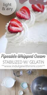 ilized whipped cream with gelatin
