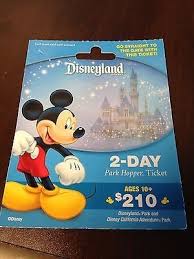Make your theme park reservations, subject to availability. Disneyland 2 Day Park Hopper Ticket Gift Card 508899300