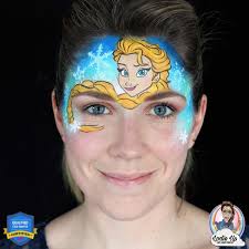 stunning elsa face paint tutorial step