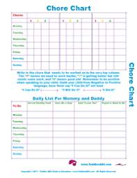 Click For Toddler Chore Chart For 1 2 3 4 And 5 Year Olds