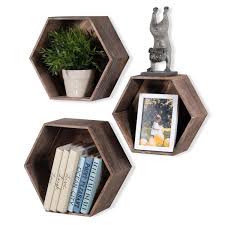 Rustic State Wall Mount Hexagon Wooden