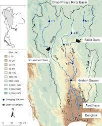 map of the chao phraya river basin
