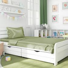 Sage Green 100 Silk Kids Bedding Sets