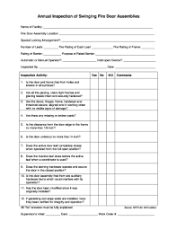 Nfpa monthly bldg inspection forms. Annual Fire Door Inspection Form Fill Out And Sign Printable Pdf Template Signnow