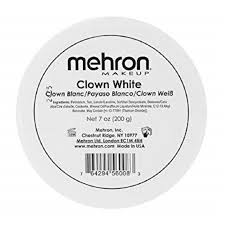 clown white make up by mehron