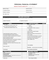 Free Financial Statement Template Personal Download Spreadsheet