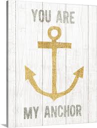 Beachscape Iii Anchor Quote Gold