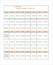 Free 21 Meal Planner Samples Templates In Psd Excel