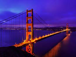 golden gate bridge blue night