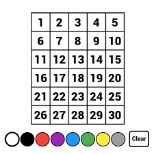 Number Chart 1 To 30 Free Virtual Manipulatives Toy Theater