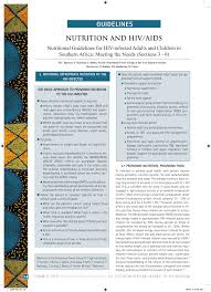nutritional guidelines for hiv infected