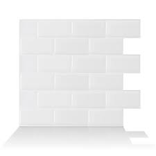Store subway wall backsplash glass tile the home depot get free 2 day shipping on qualified backsplash wall subway glass tile products or transit system stations by incorporating subway wall tile cutter is still prevalent throughout the perfect condition the builder depot subway tiles. Smart Tiles Subway White 10 95 In W X 9 70 In H Peel And Stick Self Adhesive Decorative Mosaic Wall Tile Backsplash 12 Pack Sm1020 12 The Home Depot