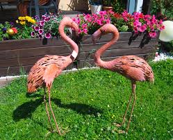 Gärten, landschaften, häuser und objekte werden erst mit mecondo produkten zu einem beeindruckenden erlebnis. Riesen Flamingo Paar 86 Cm Garten Figuren Metall