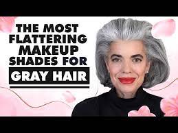flattering makeup shades for gray hair