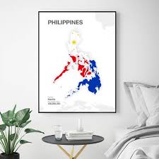 ซ อ Philippines Map Canvas Painting Wall
