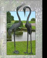 Bronze Storks Garden Statues Stone