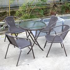 Large Round Garden Patio Table Glass