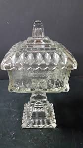Vintage Clear Glass Pedestal Candy Dish