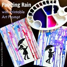 painting rain with printable art prompt