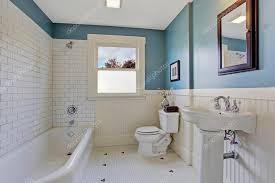 Blue Bathroom Interior Stock Photo