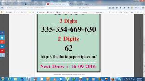 Thailand Lottery Result Chart 2018