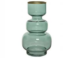 Green Glass Vase Totem Colorflow Gold