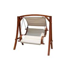 3 Seater Wooden Swing With Canopy