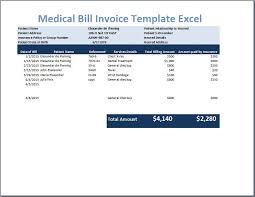 Medical Bill Invoice Template Excel Pdf Word Xlstemplates