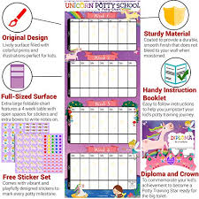 Potty Training Chart Reward Sticker Chart Girls Theme With Celebratory Diploma And Crown Instruction Cards And Booklet Motivational Toilet