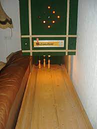pin bowling alley with pinsetter