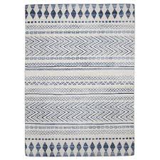 linon home decor marcy ivory and blue 2 ft w x 3 ft l washable polyester indoor outdoor area rug iviry blue