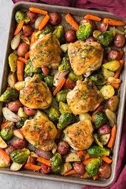 Pan Roasted Chicken Thighs And Vegetables gambar png