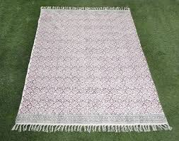 hand block printed cotton rug at rs 40