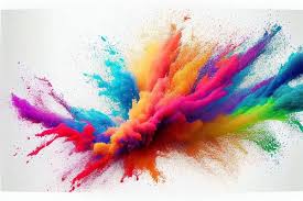 Colorful Rainbow Holi Paint Color