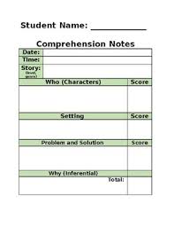 Editable Reading Comprehension Progress Monitoring Sheets