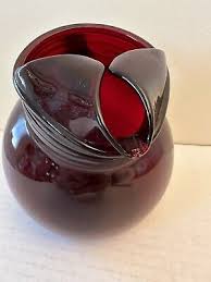 Royal Ruby Red Glass Tilt Ball Pitcher