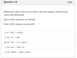 Net Ionic Equation When Hf Aq