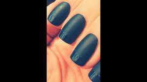 matte nails with glossy tips in two