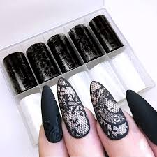 10 rolls lace nail art foil transfer