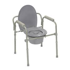 commode with drop arms deluxe steel
