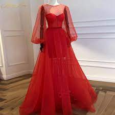 Maybe you would like to learn more about one of these? Red Prom Dresses Long Dot Tulle Sweetheart Corset A Line Party Dress Formal Elegant Young Girl Dress Long Sleeves Evening Dress Prom Dresses Aliexpress