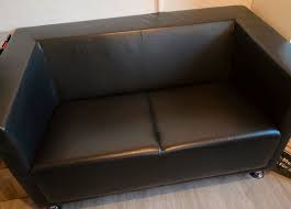 echtleder sofa couch schwarz büro in