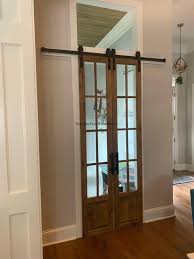 Glass French Doors Sliding Barn Door