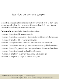 Top 8 Law Clerk Resume Samples
