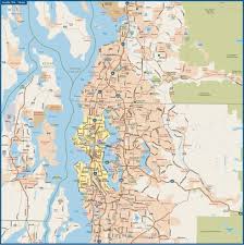 seattle metro map digital vector