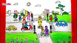 Vẽ tranh đề tài: An toàn giao thông - Vẽ tranh chủ đề giao đẹp nhất -  YouTube
