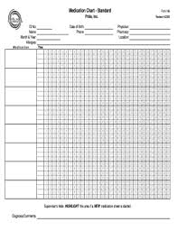 Fillable Online Prideinc Medication Chart Standard Form